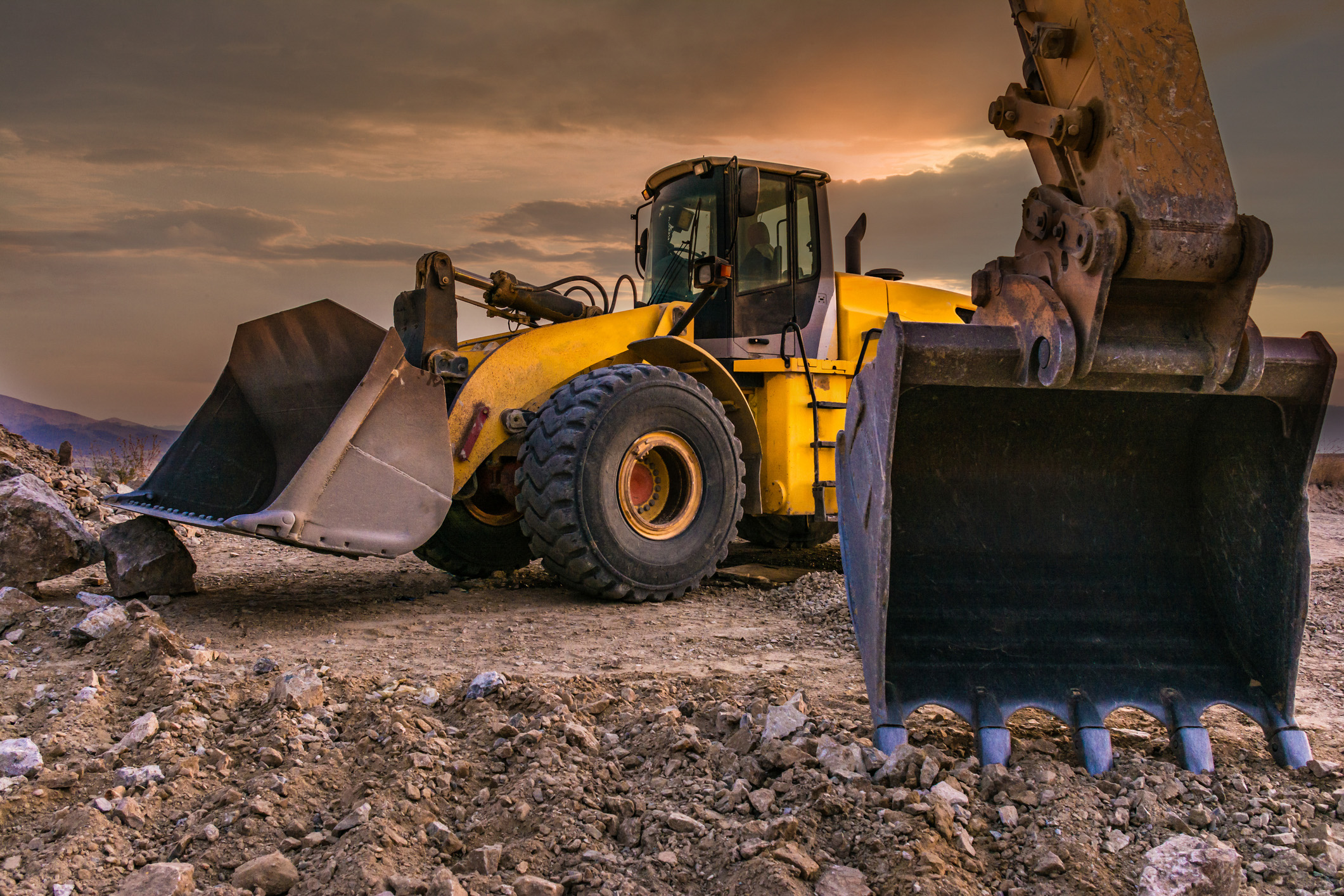 Excavators working on a construction site High Speed Rail - Newcastle to Sydney
